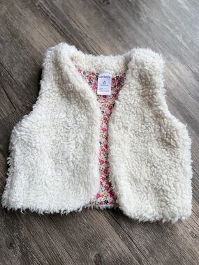 Carter's Cream Sherpa Vest for Kids - Soft Faux Shearling 6M